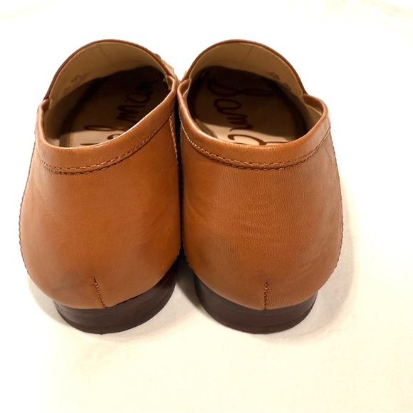 Sam Edelman Women Tan Leather Loafers Sz 8.5M Casual Office Everyday Gold Mental - Picture 3 of 9